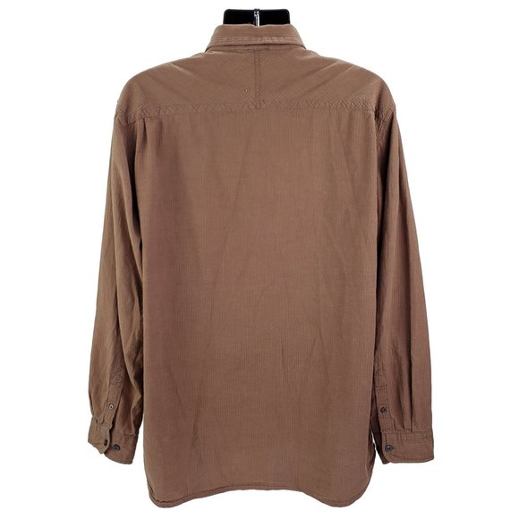The North Face Mens Shirt XXL Brown Button Front Long Sleeve Textured Cotton 2XL - Picture 2 of 6